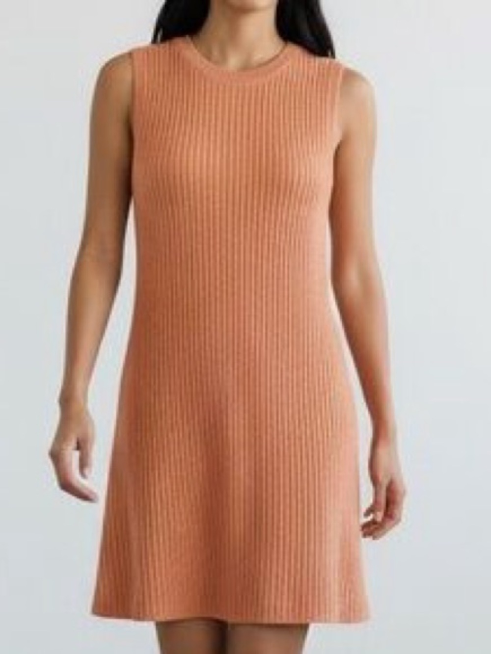 Zara Coral Ribbed‎ Knit Sleeveless Sweater Dress- Size Large